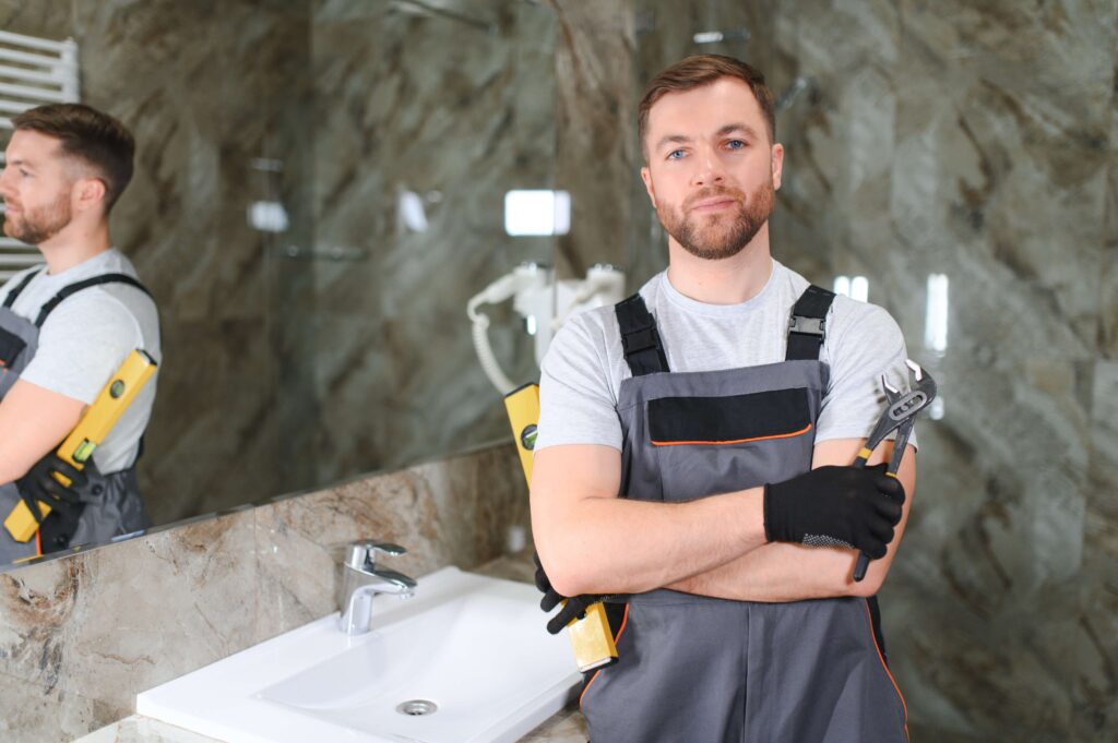 a-man-is-setting-the-washbasin-over-the-cabinet